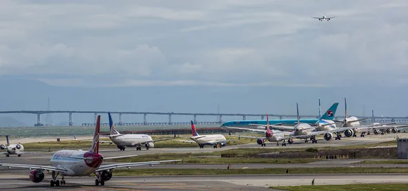 Planes on a runway