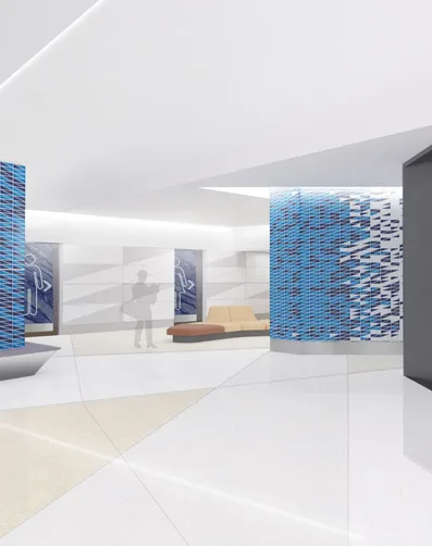 Rendering of renovated Terminal 3 anteroom